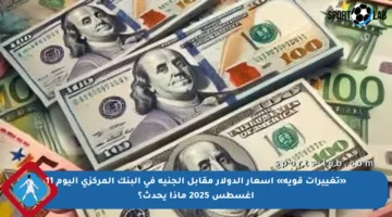 «تغييرات قوية» أسعار الدولار مقابل الجنيه في البنك المركزي اليوم 11 أغسطس 2025 ماذا يحدث؟